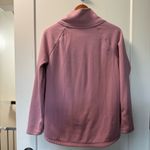 Athleta ‎ Pink Mauve Faux Wrap Front Funnel Mock Neck Sweatshirt Athleisure Heavy Photo 5