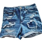 American Eagle  OUTFITTERS Distressed Super High Rise Shortie Jean Short 4 Photo 1