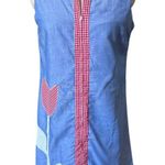Vintage Lori Till Chambray Tulip Applique Shift Dress Size Medium Blue Photo 0