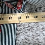 Eden & Olivia  Floral Blouse Striped Roll Tab Button Down Shirt‎ S Cottagecore Photo 5