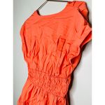 Derek Lam COLLECTIVE Orange Smocked Hourglass Tie Waist Mini Dress Size 44 Photo 8