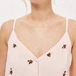 Topshop  Pink Nude Rose Floral Border Slip Button Summer Picnic Midi Maxi Dress Photo 2