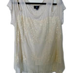 Iz Byer  Lace Overlay Shirt Size Plus 2XL Cold shoulders‎ Peekaboo Photo 0