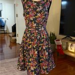 Floral Midi Dress in Black and Pink Size XS Photo 2