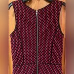 Saks 5th Avenue Saks Fifth Avenue RED LABEL Geo Print Drop Waist Dress w/ Leather Trim Vintage‎ Photo 8