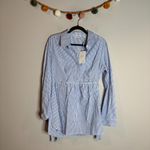 Seraphine Stripe Tie Belt Maternity Nursing Shirt Dress Blue Size undefined Photo 2