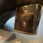 Bandolino  Black Suede Block Heels Gold Logo Hardware Slip Resistant Shoe Sz 7.5 Photo 15