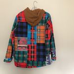 Shaket with hood and zip front with buttons in plaid/Aztec pattern size L Size L Photo 2