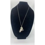 Silver Jeans Necklace - Owl silver pendant necklace rhinestone Photo 1