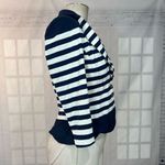 White House | Black Market Navy Blue and White Blazer Jacket Size 8 Photo 4