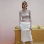 ZARA NWT Beaded SEQUIN ALPACA BLEND KNIT SKIRT Midi Bloggers Fave Photo 2