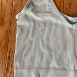 light blue ribbed v neck tank top cropped bra top Size M Photo 2