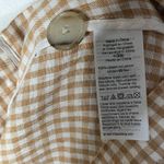 Madewell  Women’s Linen Dorset Gingham Two-Button Blazer White Tan Size Large Photo 4