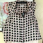 Milly  Italian Cady Culottes Pants Cream & Print Top sz 12 Photo 1