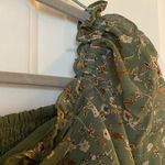 ASTR the Label Sage Green and Brown Floral Ruched Square Neck Top, Size Medium Photo 6