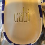 CAbi  Watercolor Tied Up Sandals Shoes Blue White Stripe Floral Size 8 Photo 3