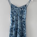 Reformation Blue Floral Silk Dress Photo 5