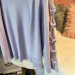 Cable & Gauge Cable & Gage Lavender Sweater Lightweight Purple Cardigan Bow Lattice Sleeve L Photo 9