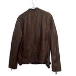 INC  brown leather jacket Size medium. Photo 4