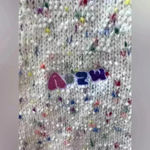 Melange V Neck Knit Cardigan Small K Pop Style Chunky Multicolor K Pop New Jeans White Photo 5