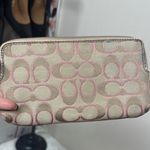 Coach Tan and Pink Signature Wristlet Clutch Photo 2