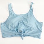 One Loved Babe Baby Blue Knot Front Bikini Crop Top Size Large NWT Photo 0