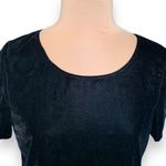 J. Crew Factory Black Velvet Scoop Neck Short Sleeve Top Size Medium Black Photo 2