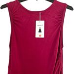 ZESICA Sleeveless Maxi Dress, Crewneck Pleated Flowy with pockets Pink Size M Photo 5