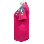 Vintage Pink Embellished Denim Applique T Shirt Women’s XL Studded 80s 90s Photo 3