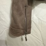 Jou Jou Women's Faux Suede Moto Jacket w/Quilted Shoulders Size Medium Like New Brown Photo 2