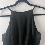 Love...Ady Black Romper High Neck Lace Cut Out Floral Side Photo 5