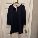 Pomander Place‎ by Tuckernuck Charlotte Terry Shirt Dress Navy/Cream Size Large Blue Photo 2