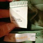 KIRUNDO silky long dress one long sleeve one open shoulder green dress shirt top Size XL Photo 4