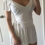 White cotton shirt skirt with attached belt Photo 0