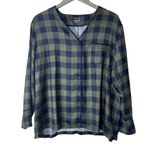 Summersalt  Navy Blue and Green Plaid Pajama Set Photo 2