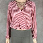 LOVE FIRE Long Sleeve Criss Cross Crop Top NWT Medium Photo 3