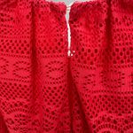 London Times Dress Women Size 12 Red Sleeveless Round Neck Midi Crochet Style Photo 11