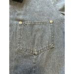 Denim & Co Women Medium Short Sleeve Zip Embroidered Floral Grannycore Boho Blue Photo 4