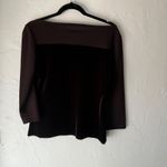 Max Studio  Y2k Mocha Chocolate Brown Velvet Panel Long Sleeve‎ Whimsigoth Witchy Photo 5