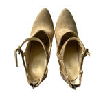 Enzo Angiolini  Suede Glitter Strappy Ankle Booties Heels Back Zip 4.5” Sz 8.5M Photo 6