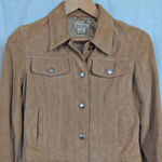 Michael Kors; Michael Brown Leather Suede Ladies' Trucker Jacket Medium Photo 8