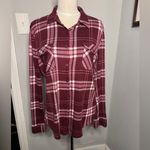 Como vintage  Burgundy Plaid Button-Down Shirt Photo 3