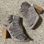 Jeffrey Campbell Ottawa Taupe Leather Peep Toe Cut Out Heels Photo 0