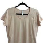 Athleta  Speedlight Ruched Side Light Pink Athletic Tee Shirt XL Workout Slimming Photo 1