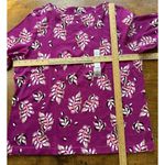 Croft & Barrow Women's Size XXL Plum Leaf Boatneck Top 3/4 Sleeve NWT Cotton GD Photo 4