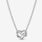 Pandora  Sparkling Infinity Heart Collier Necklace Sterling silver NEW w/dust bag Photo 6