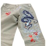 Miss Me  Tan Cream USA Embroidered Bootcut Flare Pants Size Medium Y2K 2000s Photo 1