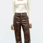 ZARA  faux leather high waisted pants with pockets Photo 1