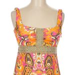 Vintage An Original Milly of New York Y2K Pink Gold Metallic Cotton Dress Size 6 Orange Photo 1