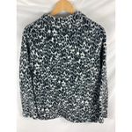 Chico's Weekends by Animal Print V Neck Fleece Sweater Womans Size 2 / Large Photo 2